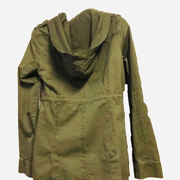 New Look Utility Cargo Hooded Jacket Army Green Medium - Picture 11 of 11